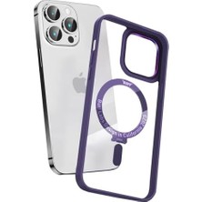 Mabeyn Labs 15 Pro Max Ile Uyumlu Bumpermag Kılıf (Mor)