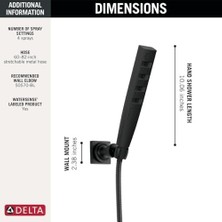 Mabeyn Musluk Zura Çok Fonksiyonlu-El Duşu ile Duvar Askısı, 55140-BL