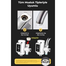 Mabeyn Robo Taşınabilir Dijital Sıcak Su Musluğu Tüm Bataryalara ve Musluk Tiplerine Uyumludur