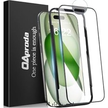 Mabeyn - Iphone 15 ile Uyumlu Parlak Sert Seramik Ekran Koruyucu Cam Sensör Ahize Toz Korumalı Ekran Camı Dust