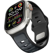Mabeyn Ultra 49MM ile Uyumlu Cns KRD-135 Silikon Kordon Strap Kayış - Midnight Blue-Siyah