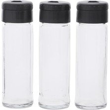 Mabeyn 6lı Lina Tuzluk Biberlik Ayaralanabilir Kapaklı Cam Tuzluk Siyah