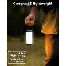 Mabeyn Glocusent Survival Kamp Feneri, 106LED, 5 Parlaklık, 1200LM'YE Kadar, 3 Mod ve Sos, 120 Saat Şarj Edilebilir, IP68 Su Geçirmez, Küçük ve Hafif, Karartma, Kasırga, Yürüyüş Için Acil Işık