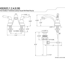 Mabeyn KB2624B Naples 10CM Lavatory Pop-Up, Polished Chrome And Polished