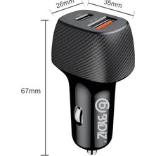 Mabeyn Bydiz BY-38L Hızlı Araç Şarj Cihazı 38W Araba Çakmaklık Şarj Aleti + Lightning Kablo USB + Pd Girişli 14/13/12/12 Pro Max/11/xs Max/xr/x,airpods Pro