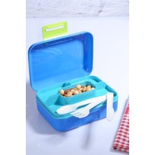 Mabeyn Rotanev 3 Adet Design Kendinden Kaşıklı 5 Bölmeli 2 Katlı Beslenme Kutusu