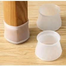 Mabeyn Silikon ve Masa Ayak Koruyucu Pabuç, Şeffaf, 8 Adet