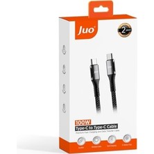 Mabeyn Juo 100W 5A E-Mark Çipli Pd Type-C To Type-C Örgülü Hızlı Şarj ve Data Kablosu 1 Metre
