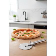Mabeyn Paslanmaz Çelik Hamur Kesme Ruleti, Pizza Kesici Rulet, 20 Cm, 9 cm Çap