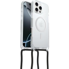 Mabeyn 16 Pro Max Uyumlu Magsafe'li React Kolye Kılıfı, Ayarlanabilir ve Çıkarılabilir Cep Telefonu Zincirine Sahip Ultra Ince, Koruyucu Kılıf, Şeffaf