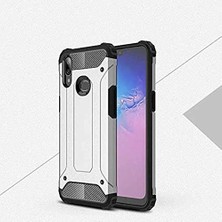 Mabeyn Galaxy A10 S ile Uyumlu Kılıf Crash Zırh Tipi Koruyucu Çift Katmanlı Silikon Kapak,gri