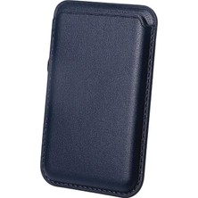 Mabeyn Bix Tmw1 Magsafe Deri Kartlık Manyetik Telefon Cüzdanı Koyu Mavi