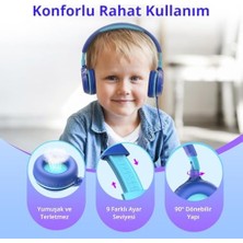 Mabeyn S1 Kablolu Kulaküstü Çocuk Kulaklık - Ayarlanabilir Kafa Bandı - Okul/seyahat/erkek/kız Çocuklar/bilgisayar/tablet Için Taşınabilir - Mavi (Türkiye Garantili)