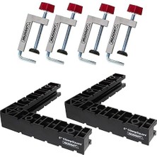 Mabeyn 7350 Çit Kelepçesi Kiti 100-90 ° Köşe Sıkma Konumlandırma/montaj Kareleri ve Çit Kelepçeleri. Iç Veya Dış Köşelerde Çalışır. Dolaplar, Resim Çerçeveleri, Raflar ve Daha Fazlası Oluşturun (6