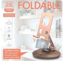 Mabeyn Çok Yönlü 360° Dönebilen Metal Gövdeli Telefon Standı Ayarlanabilir ve Katlanabilir Ev ve Ofis Kullanımı Için Tüm Telefonlarla Uyumlu Tutucu (FD55 Masaüstü)