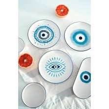 Mabeyn Hand Made 14 Parça 6 Kişilik Nazar Boncuklu Kahvaltı Takımı