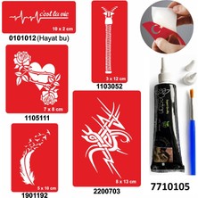 Enhavalı Örtücü  Desenleri Hint Kınası ile Geçici Dövme Yapma Seti