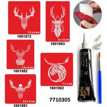 Enhavalı Geyik Desenleri Hint Kınası ile Geçici Dövme Yapma Seti