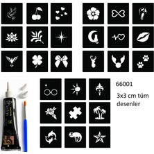 Enhavalı Minimal 27 Adet Kadın Deseni 3 cm Geçici Dövme Şablonu Kınalı Set