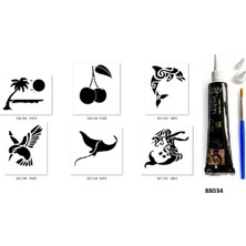Airbrush Tattoo Yunus Kiraz Hint Kınasıyla Geçici Dövme Seti