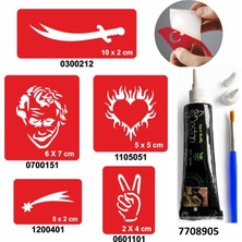 Enhavalı Kılıç Joker Desenleri Hint Kınası ile Geçici Dövme Yapma Seti