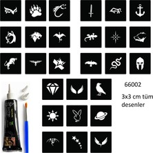 Enhavalı Minimal 27 Adet Erkek Deseni 3 cm Geçici Dövme Şablonu Kınalı Set
