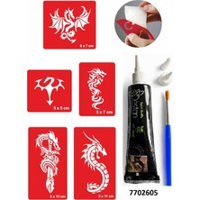 Enhavalı Dragon Hint Kınası ile Geçici Dövme Yapma Seti