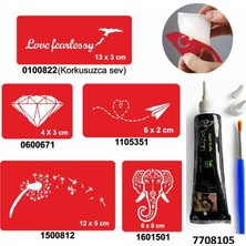 Enhavalı Elmas ve Fil Desenleri Hint Kınası ile Geçici Dövme Yapma Seti