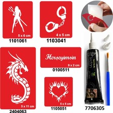 Enhavalı Kelepçe ve Kalp Desenleri Hint Kınası ile Geçici Dövme Yapma Seti