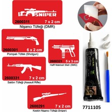 Enhavalı Silahh Desen Serisi Hint Kınası ile Geçici Dövme Yapma Seti