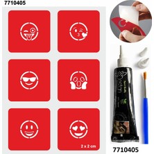 Enhavalı Sevimli Emojiler Hint Kınası ile Geçici Dövme Yapma Seti
