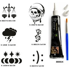 Airbrush Tattoo Gökyüzünün Adaleti Tüp Kına Ve Fırça Li Tattoo Geçici Dövme Seti