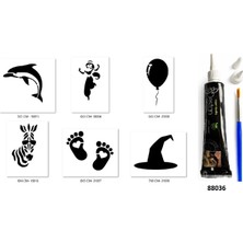 Airbrush Tattoo Cadı Zebra Hint Kınasıyla Geçici Dövme Seti