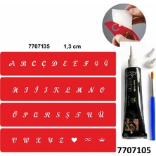 Enhavalı Alfabe Şerit Harfler Hint Kınası ile Geçici Dövme Yapma Seti