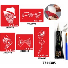 Enhavalı Dumanlı Kurukafa Hint Kınası ile Geçici Dövme Yapma Seti