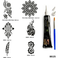 Airbrush Tattoo Kadın Sembolleri Siyah Hint Kınası  Geçici Dövme Yapma Seti