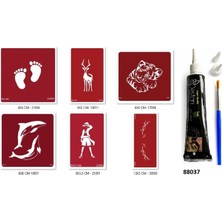 Airbrush Tattoo Geyik Sırt Hint Kınasıyla Geçici Dövme Seti