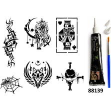 Airbrush Tattoo Tribal Şans Hint Kınasıyla Geçici Dövme Yapma Seti