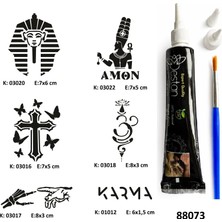 Airbrush Tattoo Farklı Inançlar Tüp Kına Ve Fırça Li Tattoo Geçici Dövme Seti
