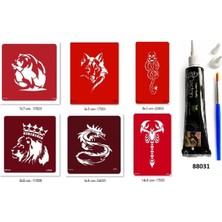 Airbrush Tattoo Kurt Kral Hint Kınasıyla Geçici Dövme Seti
