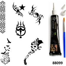 Airbrush Tattoo Kuş Ve Kol Hint Kınasıyla Geçici Dövme Yapma Kiti