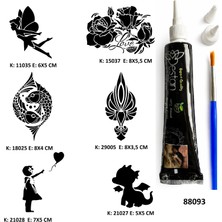 Airbrush Tattoo Sevimli Modeller Hint Kınasıyla Geçici Dövme Yapma Kiti