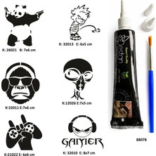 Airbrush Tattoo Çılgın Oyuncu Tüp Kına Ve Fırça Li Tattoo Geçici Dövme Seti