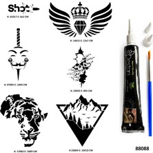 Airbrush Tattoo Kanat ve Vahşi Doğa Hint Kınasıyla Geçici Dövme Yapma Kiti