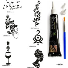 Airbrush Tattoo Zarif Kadınlar Hint Kınasıyla Geçici Dövme Yapma Seti