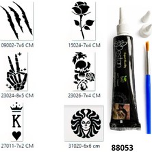 Airbrush Tattoo Zafer Hint Kınalı Geçici Dövme Yapma Seti