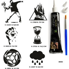 Airbrush Tattoo Dik Duruş Tüp Kına Ve Fırça Li Tattoo Geçici Dövme Seti