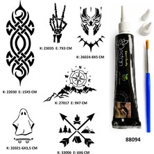 Airbrush Tattoo Fantastik Modeller Hint Kınasıyla Geçici Dövme Yapma Kiti