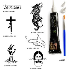 Airbrush Tattoo Savaş ve Zombi Hint Kınasıyla Geçici Dövme Yapma Kiti