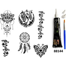 Airbrush Tattoo Zarif Kadınlar Hint Kınasıyla Geçici Dövme Yapma Seti